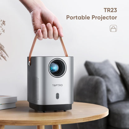 [Electric-Focus] 5G WiFi Bluetooth Projector, TOPTRO TR23 Mini Projector Support 1080P, 15000 Lumen, 4D/4P Keystone& Zoom, Latest Dust-Proof Portable Projector, Outdoor Projector for iOS/Android/PS5