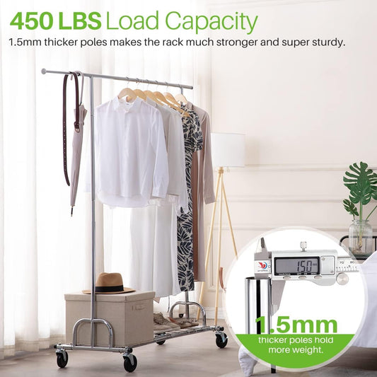 Commercial Rolling Clothing Rack