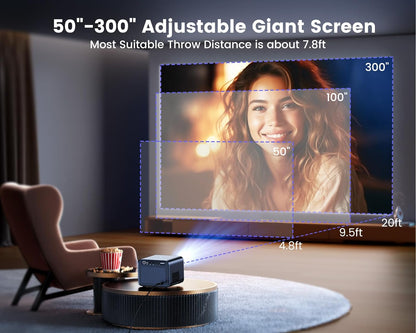 [Netflix Certified & Dolby Audio] 4K Projector with Wifi6 & Bluetooth, WiMiUS 700ANSI Native 1080P 6D Auto Focus & Keystone Home Theater Smart Projector, Outdoor Movie Projecor with Netflix 7000+Apps