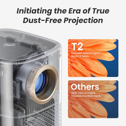 [Sound by JBL & Built-in Battery] Yaber T2 Outdoor Projector with WiFi 6 and Bluetooth, Native 1080P Smart Movie Portable Projector for Inside and Outside, Compatible with TV Stick