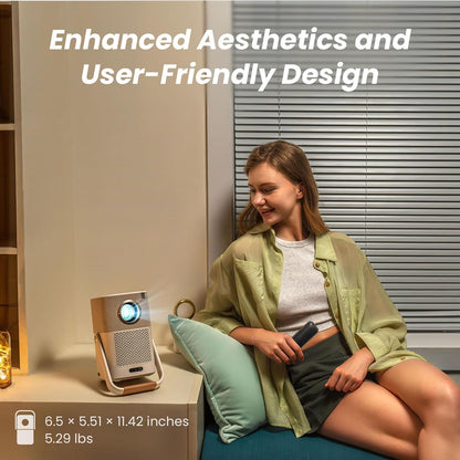 [Sound by JBL & Built-in Battery] Yaber T2 Outdoor Projector with WiFi 6 and Bluetooth, Native 1080P Smart Movie Portable Projector for Inside and Outside, Compatible with TV Stick