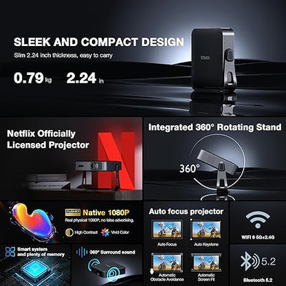 Netflix Licensed 1080P Smart Mini Projector